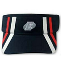 Brushed Heavy Cotton Visor w/ Stripes On Crown & Peak